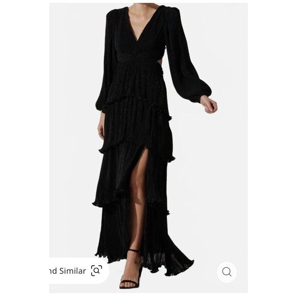 Astr Dresses & Skirts - ASTR the Label Womens Anora Long-Sleeve Ruff Black Size Small